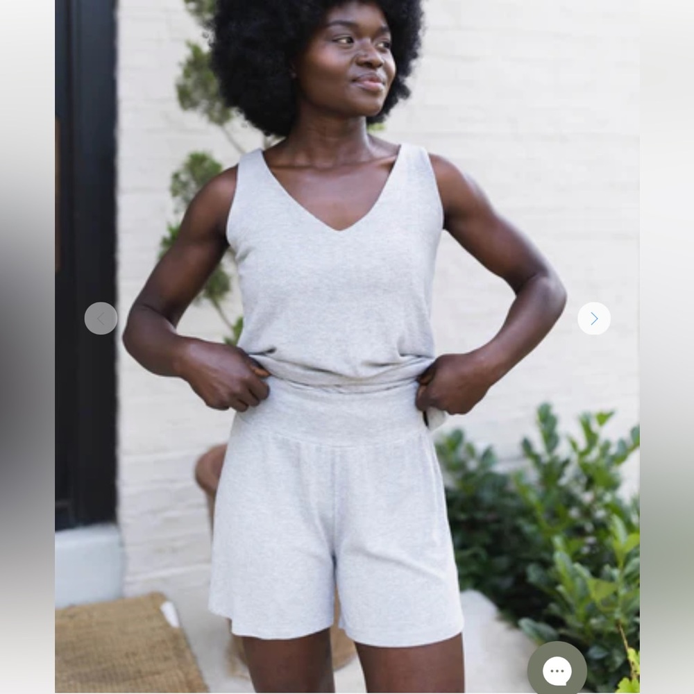 Cozy Earth bamboo Rib-Knit Lounge Short and tank NWOT size Large